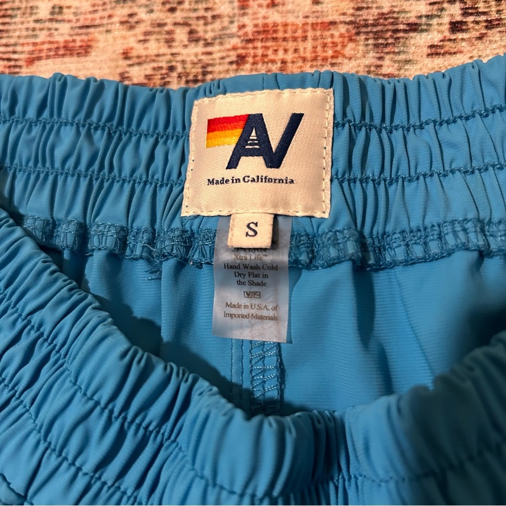 Aviator Nation 5 Stripe Flex Board Shorts Neon Blue Rainbow Small - Picture 7 of 8